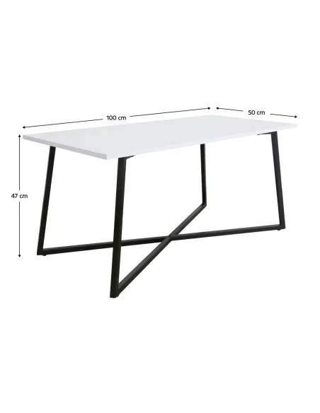 Măsuță de cafea BERTEL, living, 100x50x47 cm, MDF laminat/Metal | MobilaOK