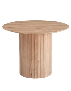 Masă de sufragerie PAOLO, living, diametru 100 cm, MDF înfoliat stejar | MobilaOK
