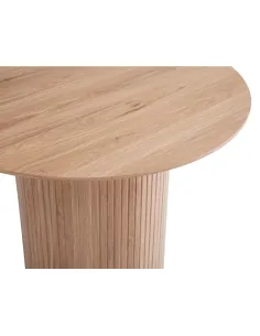 Masă de sufragerie PAOLO, living, diametru 100 cm, MDF înfoliat stejar | MobilaOK 2
