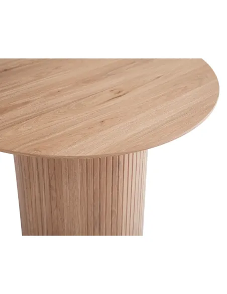 Masă de sufragerie PAOLO, living, diametru 100 cm, MDF înfoliat stejar | MobilaOK