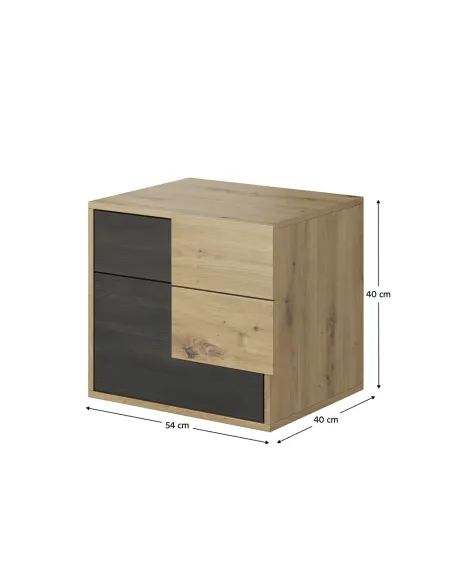 Set Dormitor BAFRA, dormitor, dulap 200x65x203 cm, pat 160x200 cm, noptiere, PAL melaminat | MobilaOK