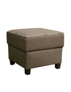 Taburet MILO, puf living/dormitor, 50x43x50 cm, stofă bej închis | MobilaOK