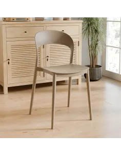 Scaun stivuibil RADANA NEW, interior/exterior, 44x47x77 cm, Plastic, bej | MobilaOK 2
