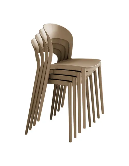 Scaun stivuibil RADANA NEW, interior/exterior, 44x47x77 cm, Plastic, bej | MobilaOK