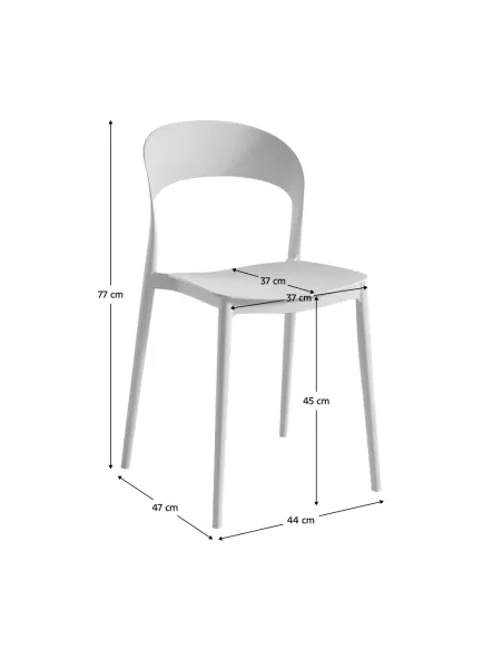 Scaun stivuibil RADANA NEW, interior/exterior, 44x47x77 cm, Plastic | MobilaOK