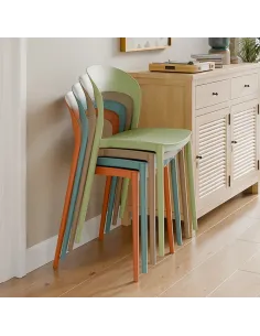 Scaun stivuibil, RADANA NEW, gradina/terasa, 44x47x77 cm, plastic, verde | MobilaOK 2