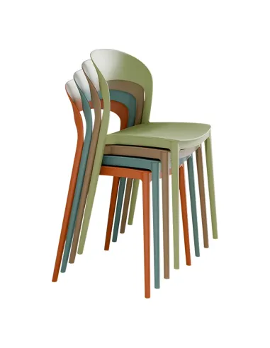 Scaun stivuibil, RADANA NEW, gradina/terasa, 44x47x77 cm, plastic, verde | MobilaOK