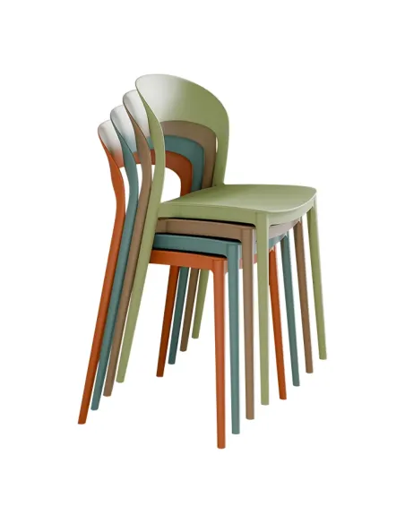 Scaun stivuibil, RADANA NEW, gradina/terasa, 44x47x77 cm, plastic, verde | MobilaOK