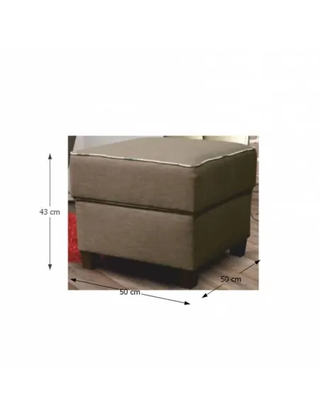Taburet MILO, puf living/dormitor, 50x43x50 cm, stofă bej închis | MobilaOK