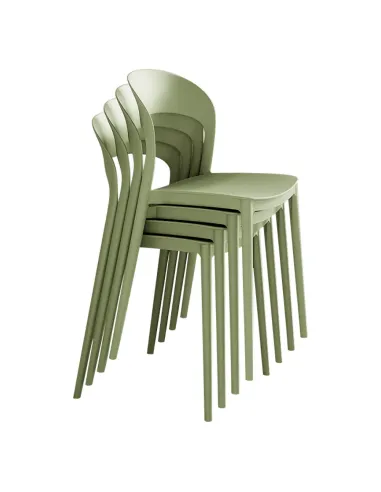 Scaun stivuibil, RADANA NEW, gradina/terasa, 44x47x77 cm, plastic, verde | MobilaOK