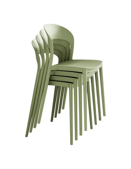 Scaun stivuibil, RADANA NEW, gradina/terasa, 44x47x77 cm, plastic, verde | MobilaOK