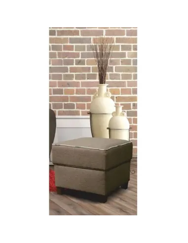 Taburet MILO, puf living/dormitor, 50x43x50 cm, stofă bej închis | MobilaOK