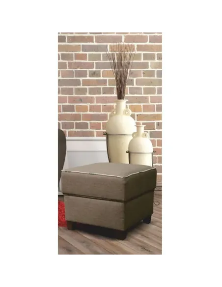 Taburet MILO, puf living/dormitor, 50x43x50 cm, stofă bej închis | MobilaOK