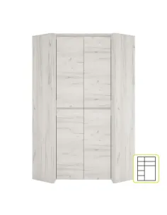 Dulap de colț ANGEL, dormitor/hol, 96x190.5x96 cm, PAL melaminat | MobilaOK