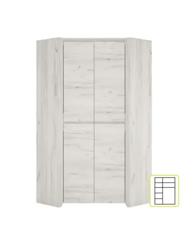 Dulap de colț ANGEL, dormitor/hol, 96x190.5x96 cm, PAL melaminat | MobilaOK