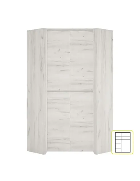 Dulap de colț ANGEL, dormitor/hol, 96x190.5x96 cm, PAL melaminat | MobilaOK