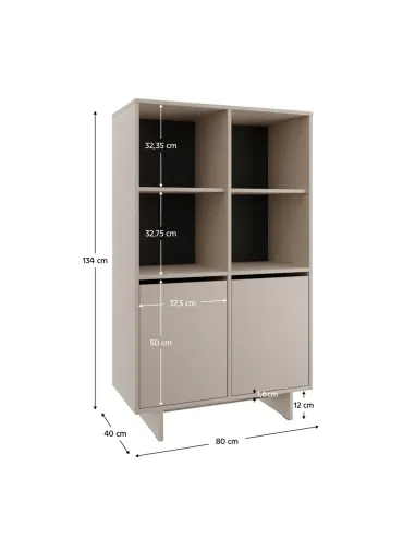 Comodă STANDO STD03 pentru dormitor/hol, 80x40x134 cm, PAL melaminat | MobilaOK