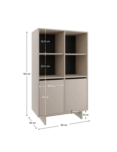Comodă STANDO STD03 pentru dormitor/hol, 80x40x134 cm, PAL melaminat | MobilaOK
