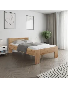 Pat, BASIS, dormitor, 140x200, PAL laminat stejar artisan | MobilaOK 2
