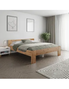 Pat, BASIS, dormitor, 180x200 cm, PAL, stejar artisan | MobilaOK 2