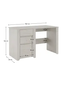 Masă PC ANGEL, birou, 118.7x76.5x60 cm, PAL melaminat | MobilaOK 2