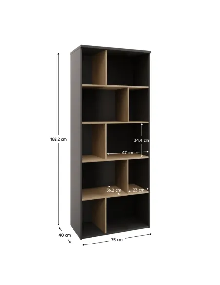 Raft, ADAPO ADP02, living/dormitor/hol, 75x40x182.2 cm, PAL melaminat | MobilaOK