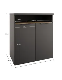 Comodă ADAPO ADP04 pentru dormitor, 67x40x75.5 cm, PAL melaminat | MobilaOK 2