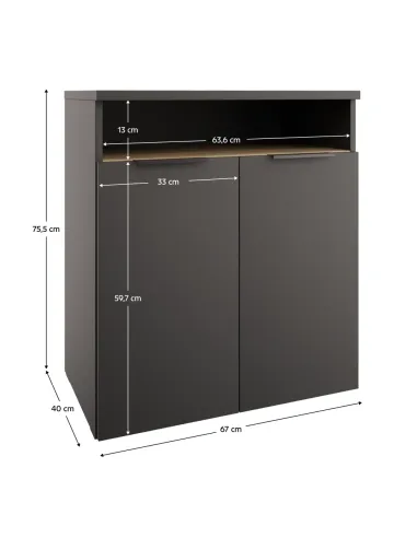 Comodă ADAPO ADP04 pentru dormitor, 67x40x75.5 cm, PAL melaminat | MobilaOK