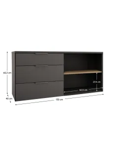 Comodă ADAPO ADP05 pentru dormitor/hol, 130x40x60.3 cm, PAL melaminat | MobilaOK 2
