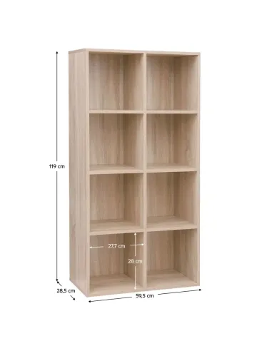 Raft, SANDE, living/dormitor/birou, 59.5x28.5x119 cm, PAL înfoliat stejar | MobilaOK