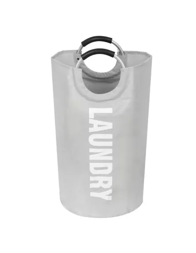 Coș de rufe DARILO, pentru dormitor/baie, 38x79 cm, 90 L, Tesatura si aluminiu | MobilaOK