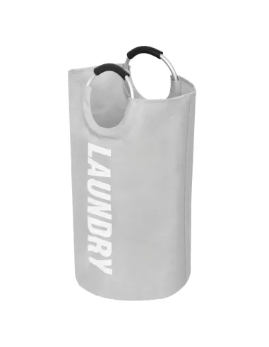 Coș de rufe DARILO, pentru dormitor/baie, 38x79 cm, 90 L, Tesatura si aluminiu | MobilaOK