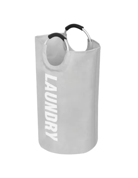 Coș de rufe DARILO, pentru dormitor/baie, 38x79 cm, 90 L, Tesatura si aluminiu | MobilaOK