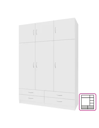 Dulap GERI NEW pentru dormitor, 135.1x54.6x194 cm, PAL melaminat | MobilaOK