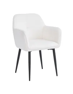 Fotoliu SENER pentru living, 57x61x84 cm, Ţesătură Bouclé și metal | MobilaOK