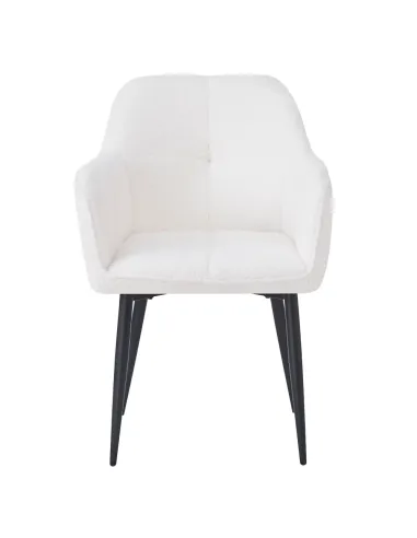 Fotoliu SENER pentru living, 57x61x84 cm, Ţesătură Bouclé și metal | MobilaOK