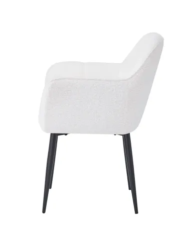 Fotoliu SENER pentru living, 57x61x84 cm, Ţesătură Bouclé și metal | MobilaOK