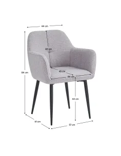 Fotoliu SENER pentru living, 57x61x84 cm, țesătură Bouclé | MobilaOK 2