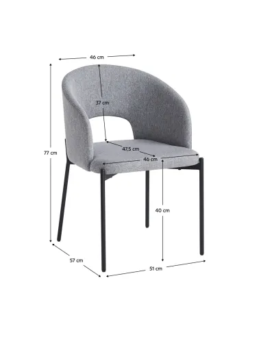 Scaun LONKA pentru sufragerie, 51x57x77 cm, Ţesătură/Metal | MobilaOK