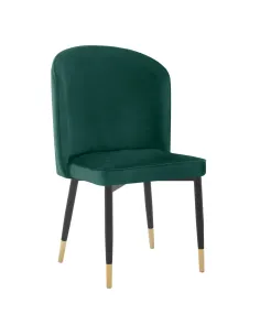 Scaun de sufragerie, ţesătură Velvet verde/negru, UDAJA | MobilaOK