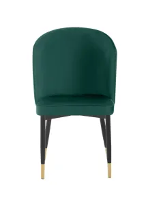 Scaun de sufragerie, ţesătură Velvet verde/negru, UDAJA | MobilaOK 2