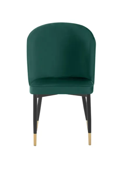 Scaun de sufragerie, ţesătură Velvet verde/negru, UDAJA | MobilaOK