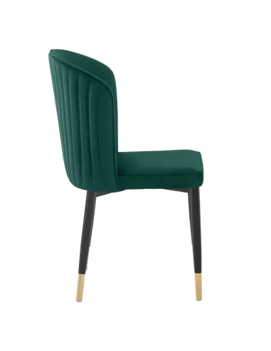 Scaun de sufragerie, ţesătură Velvet verde/negru, UDAJA | MobilaOK