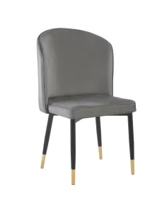 Scaun de sufragerie, ţesătură Velvet gri/negru, UDAJA | MobilaOK