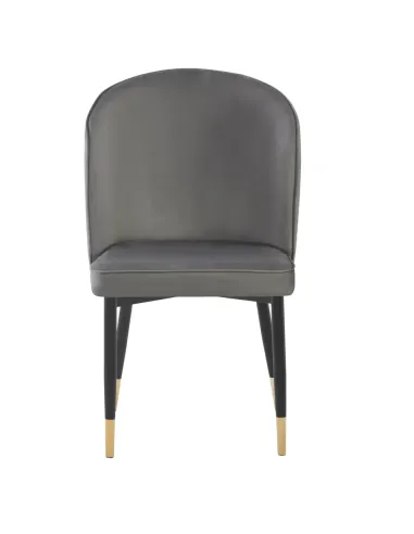 Scaun de sufragerie, ţesătură Velvet gri/negru, UDAJA | MobilaOK