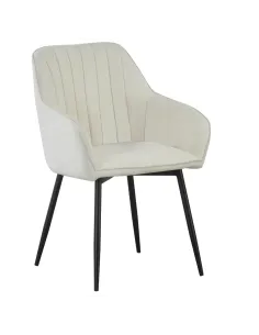 Fotoliu VAJRO pentru living/dormitor, 57.5x61.5x85 cm, Țesătură Bouclé și metal | MobilaOK