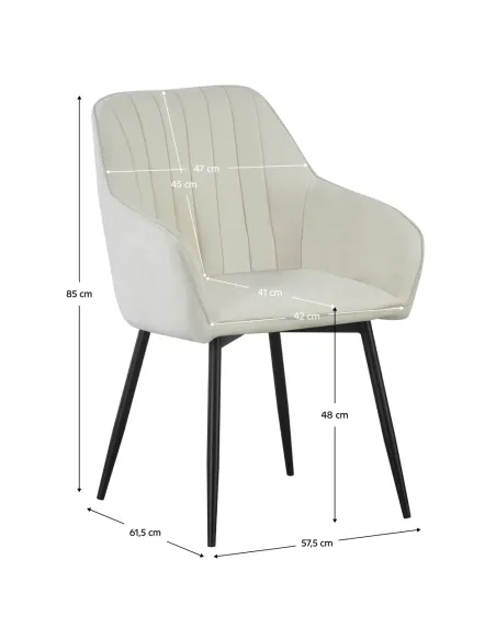 Fotoliu VAJRO pentru living/dormitor, 57.5x61.5x85 cm, Țesătură Bouclé și metal | MobilaOK