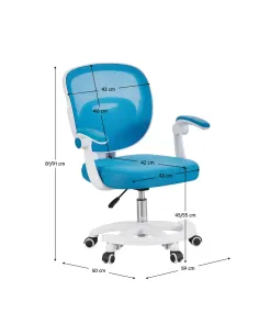 Scaun pivotant TRIXI TYP 2, birou, 59x50x81-91 cm, plasă/plastic, KONDELA | MobilaOK 2