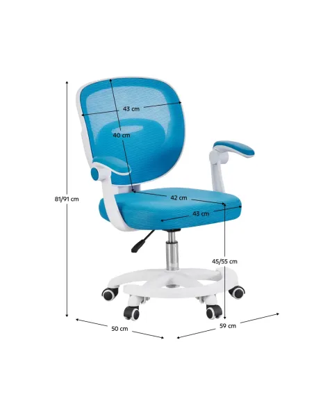 Scaun pivotant TRIXI TYP 2, birou, 59x50x81-91 cm, plasă/plastic, KONDELA | MobilaOK