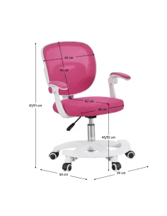 Scaun pivotant TRIXI TYP 2 pentru birou, 59x50x81-91 cm, plasă și plastic | MobilaOK 2